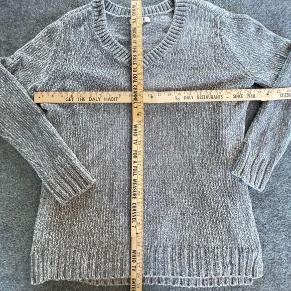 Orvis Chenille V-Neck Sweater Mens Gray  Extra Large Textured Pullover Fall XL - Picture 3 of 8